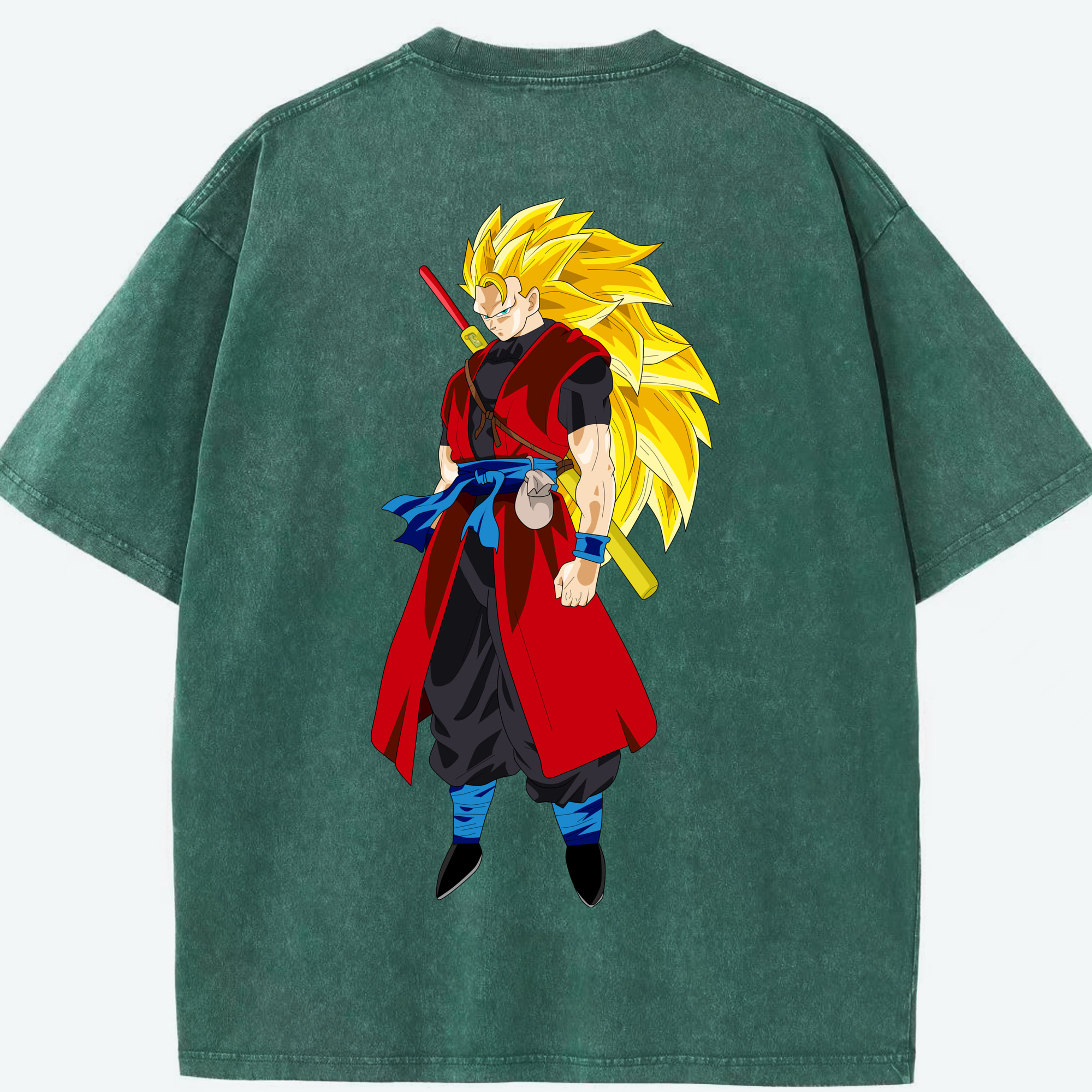 （画像用） ドラゴンボール トランクス（Torankusu）DRAGON BALL Trunks 綿100% ヴィンテージ風 半袖Tシャツ（背面プリント）